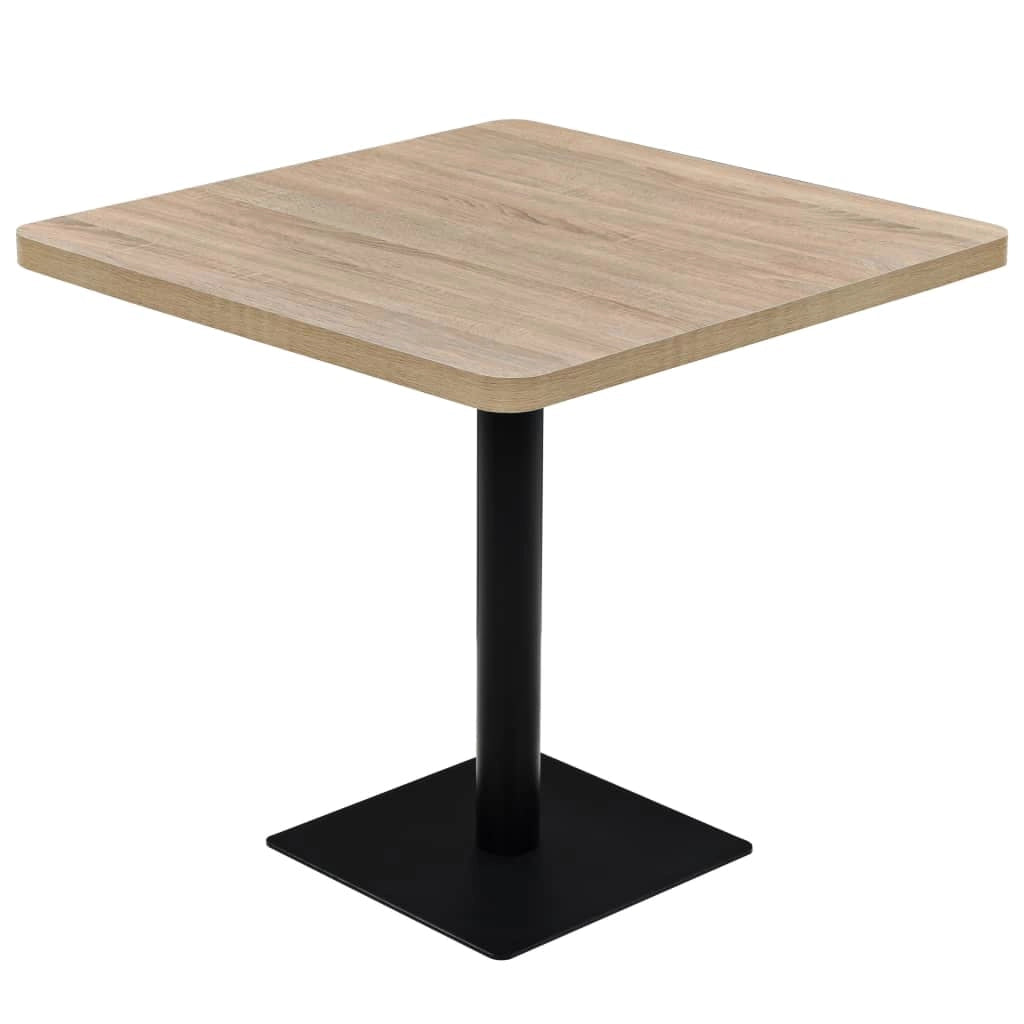 Tavolo alto stile bar/bistrot MDF e acciaio quadrato 80 x 80 cm rovere beige 0902108