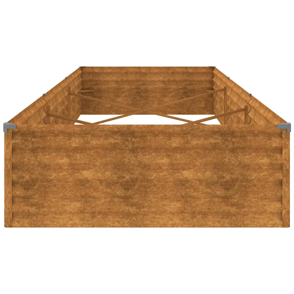 Fioriera Rialzata da Giardino-Vaso da Esterno-Fioriera Elevata 291x100x36 cm in Acciaio Corten