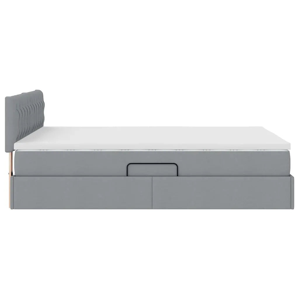 Letto con contenitore e materasso Grigio chiaro 140 x 200 cm 3370575