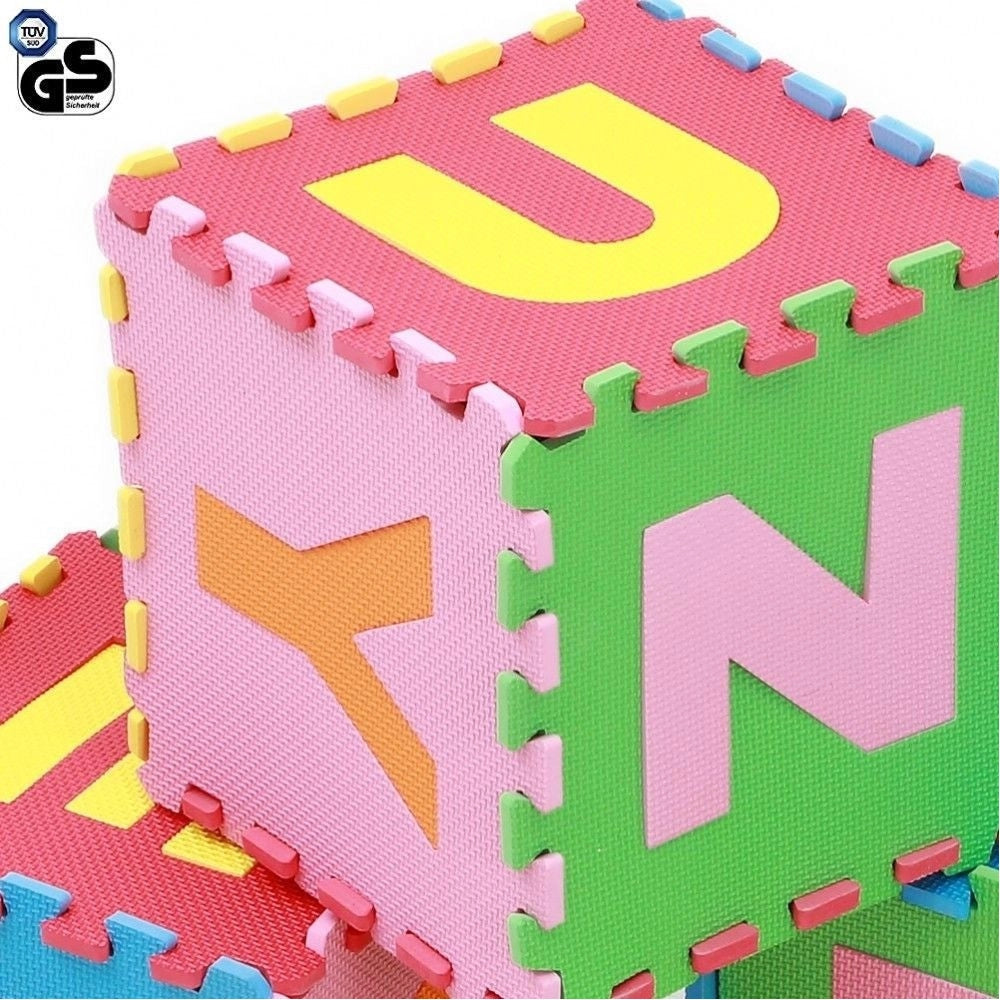 Trade Shop - Tappeto Puzzle Per Bambini Set 36 Pezzi Gioco Tappetino Lettere Alfabeto Gomma -