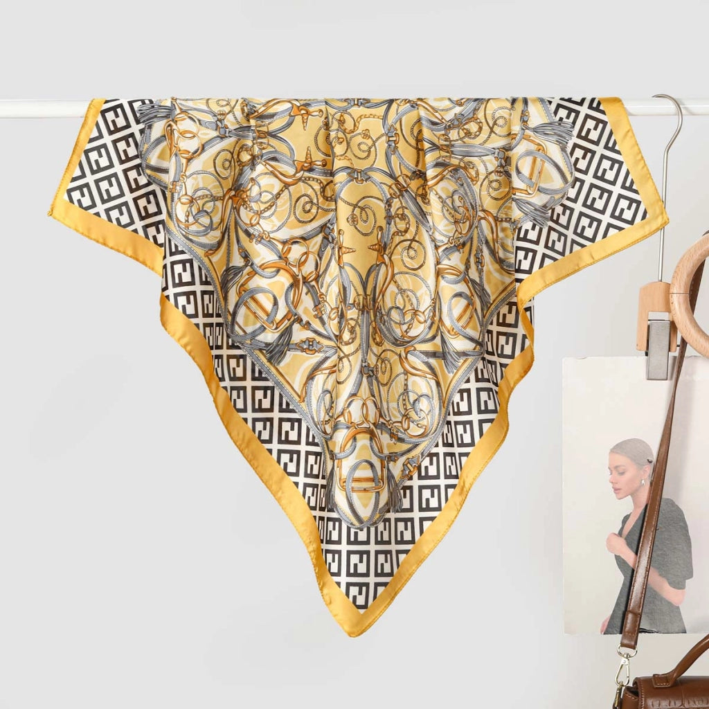 Nuova sciarpa da donna in seta stampata, stile coreano, sciarpa decorativa alla moda e versatile.