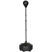 Punching Ball da Terra 145-180 cm con Base Riempibile e Ventose in Acciaio e PU Nero