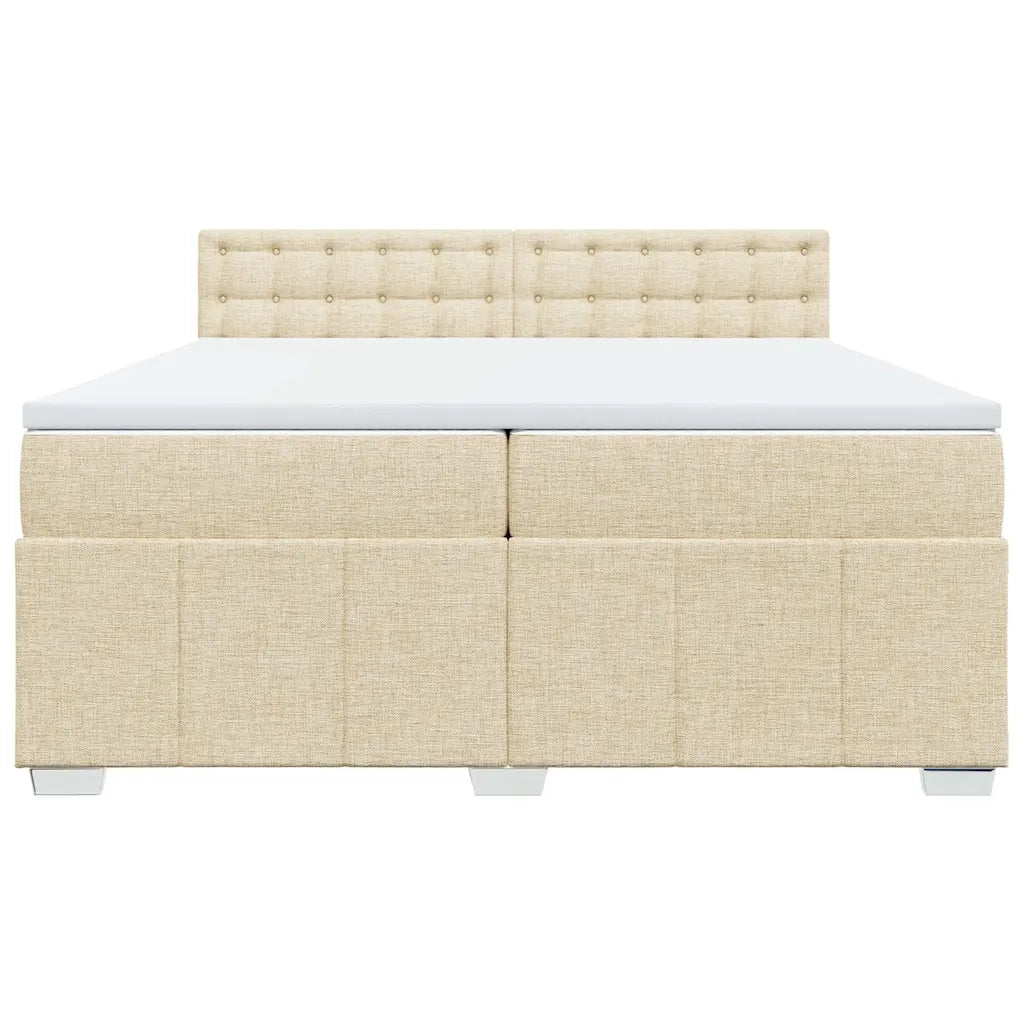 Giroletto a Molle con Materasso Crema 200x200 cm in Tessuto 3287194