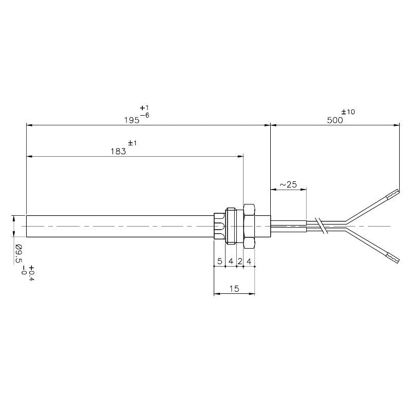 UTXS033367 Resistenza accensione con raccordo filettato 3/8" GAS.
