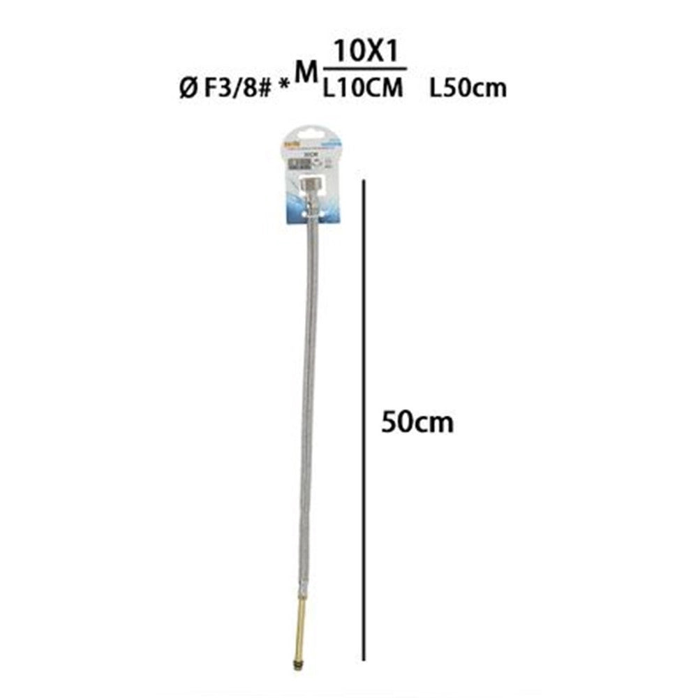 Trade Shop - Tubo Flessibile Flessibili Rubinetto Miscelatore Acqua 50 Cm F 3/8 X M10/1 69397 -