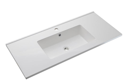 Lavabo da Incasso 101x46,5x2 cm in Resina TFTBianco Lucido
