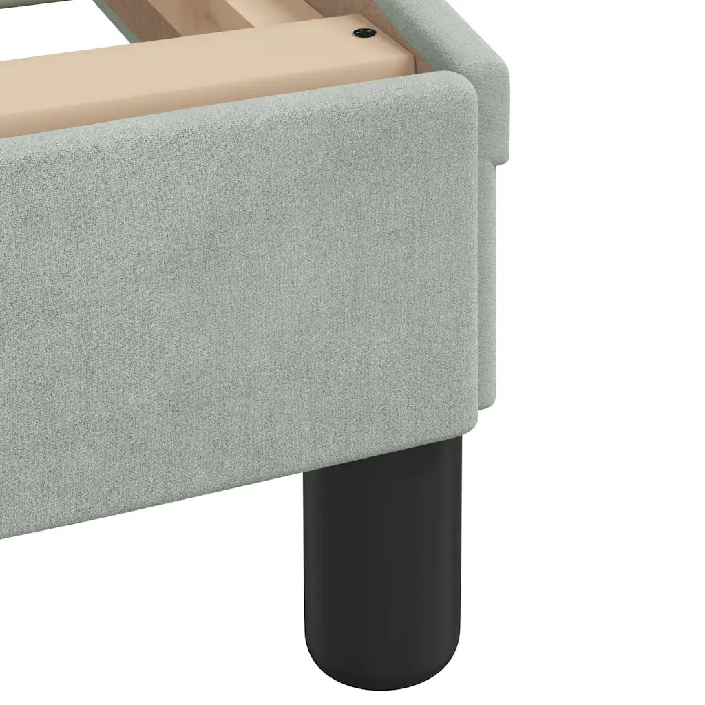Giroletto-Struttura Letto Dover Grigio Chiaro 90x190 cm Velluto