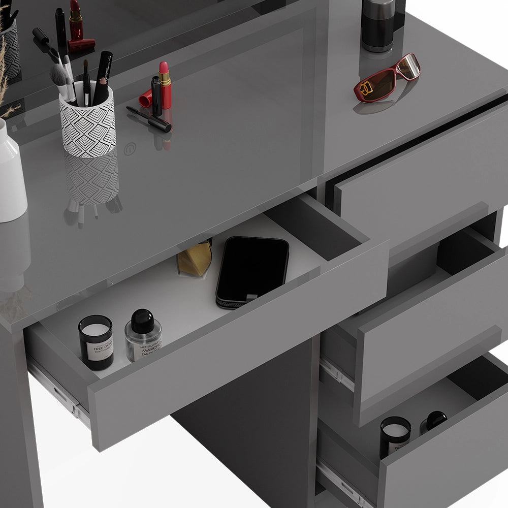 Vicco Set da tavolo per il trucco Grigio 40 cm con specchio a LED