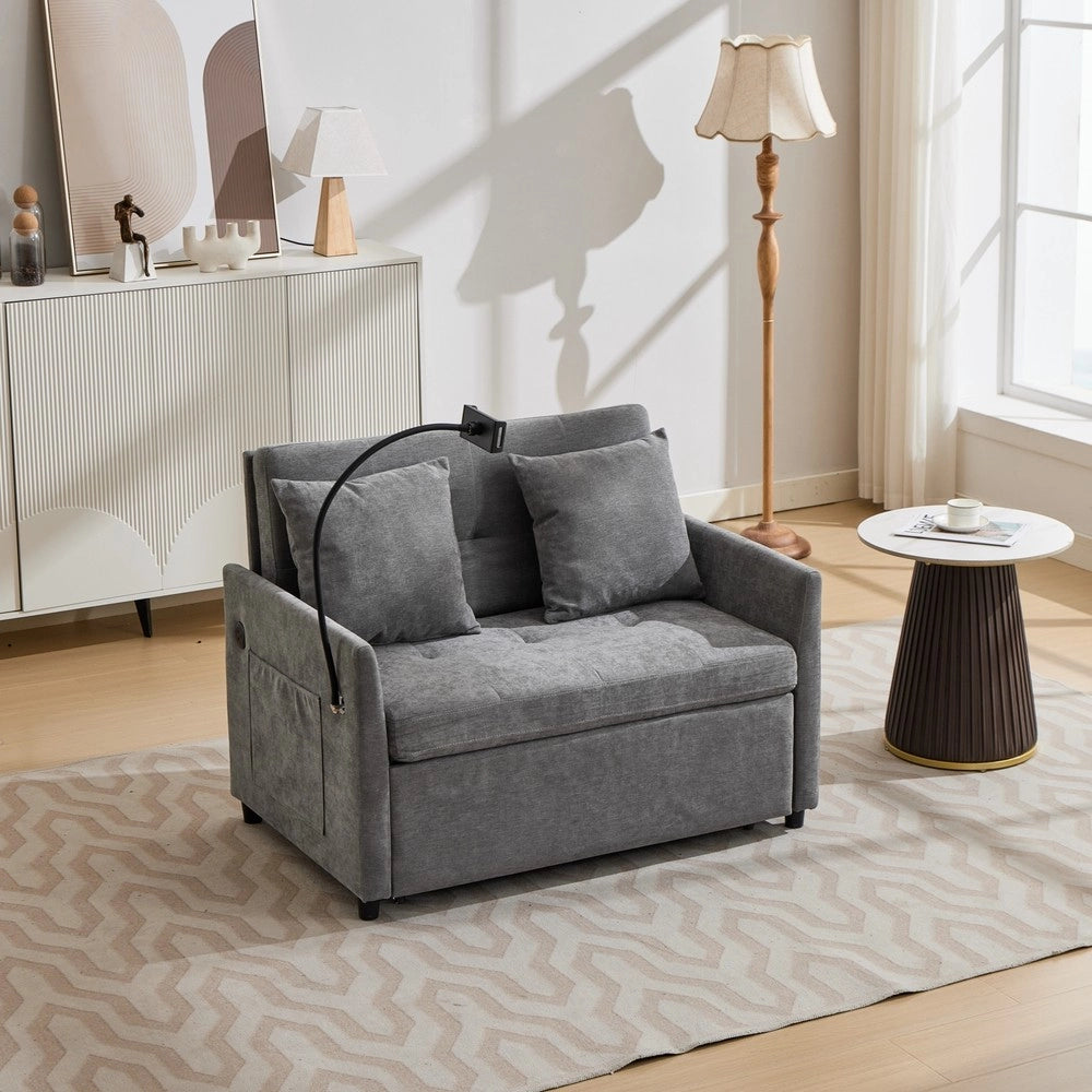 Divano letto singolo ¨C Minimal ¨C tessuto grigio 90x200cm