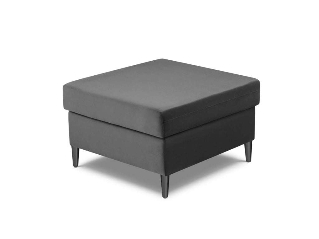 Cosmopolitan Design - Pouf "Kyoto" in velluto grigio chiaro 