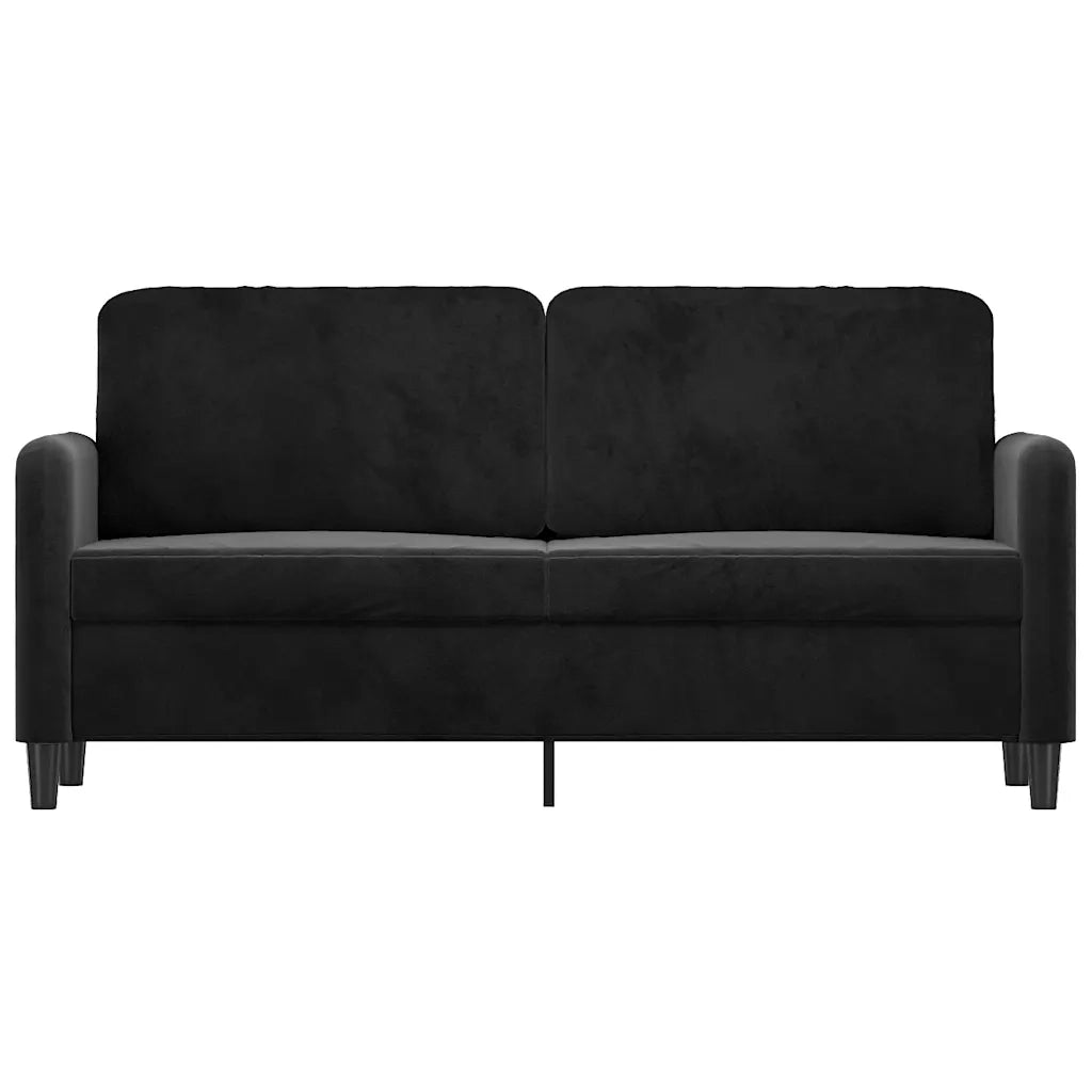 Divano | Divano da soggiorno | Sofa a 2 Posti Nero 140 cm in Velluto