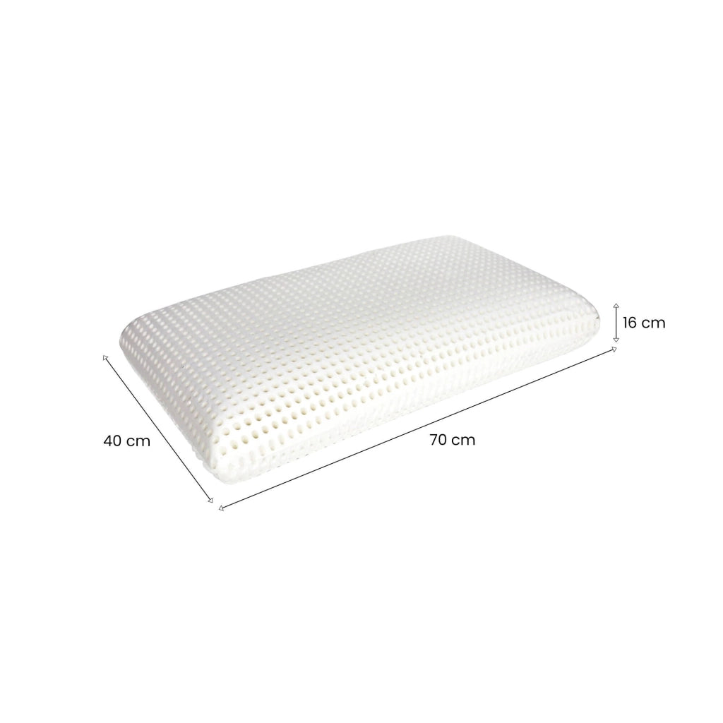 Talamo Italia Set di 4 Cuscini per Cerfoglio, 100% Made in Italy, Guanciale ergonomico a "saponetta" in Memory Foam forato, Anallergico e Traspirante, 70x40xh16 cm