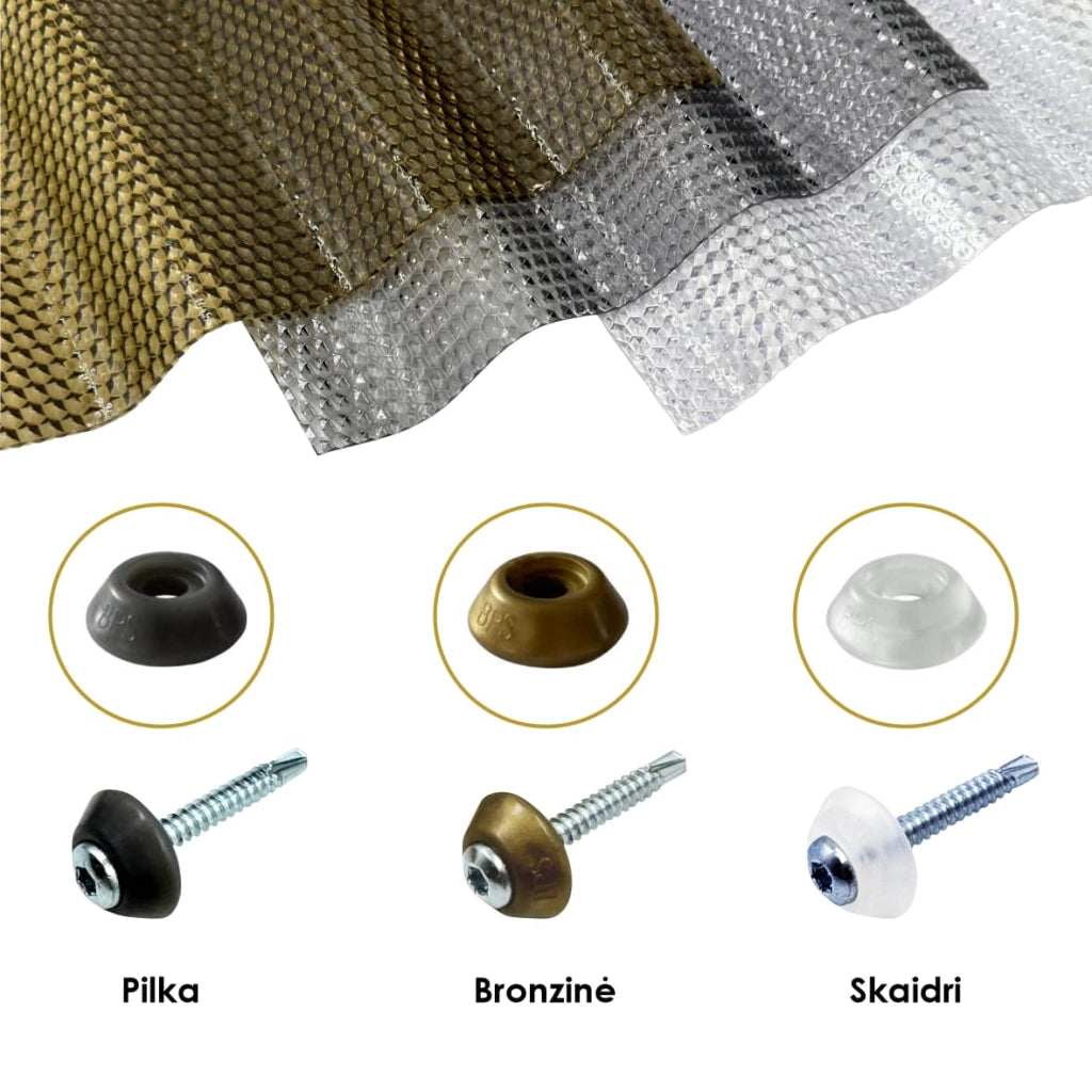 Viti zincate M5 x 50 mm per legno con rondella di tenuta grigia MK PC DIAMONDS, 50 pezzi