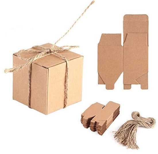 Scatola di regalo per 50 pezzi - Carta vetrata da 12 pezzi - Box di caramelle - Regalo per matrimoni o favole - Da assemblare facilmente - Dimensioni 5x5x5 cm - Scatola di regalo