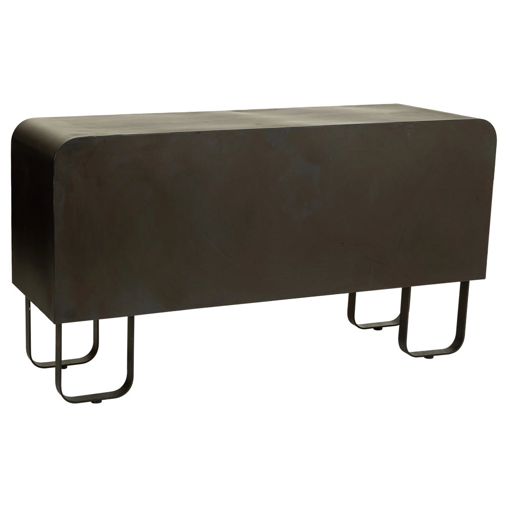 Credenza in legno e metallo nero 145x47x76,5h cm
