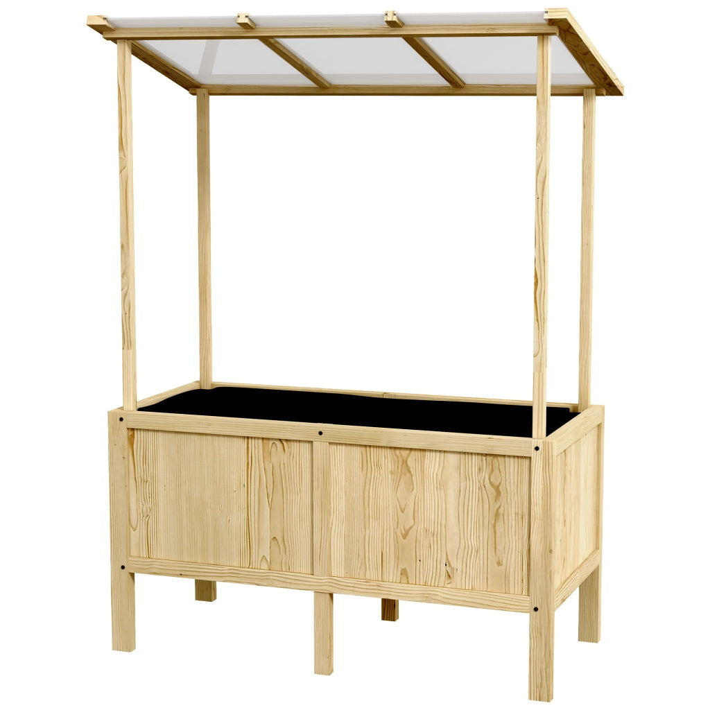 Fioriera rialzata con tetto ¨C Xylo ¨C legno di abete, 110x60x152 cm