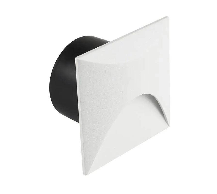 Faretto LED Segnapasso Quadrato da Incasso 3W in Alluminio Bianco Luce Calda 3000K IP65
