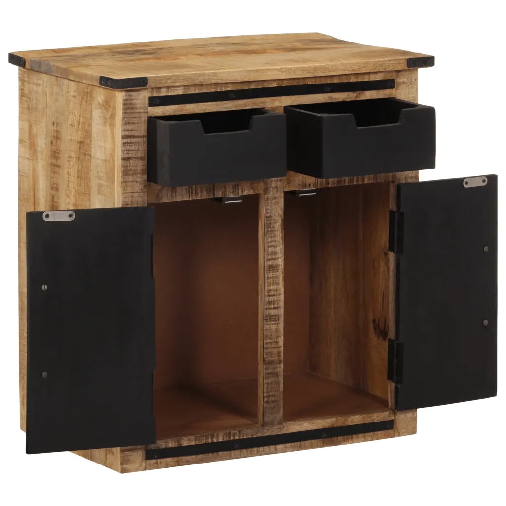 Credenza con 2 Cassetti 55x35x60 cm Legno Massello di Mango 374060
