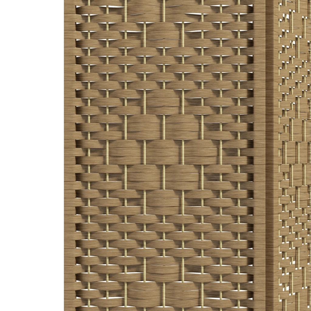 Biombo Pieghevole 4 Pannelli ¨C Zephmum ¨C Naturale 160x170cm