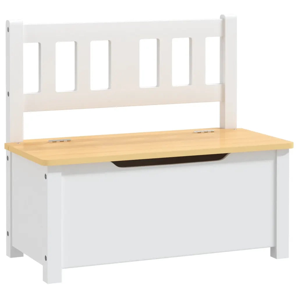 Cassapanca per Bambini Bianca e Beige 60x30x55 cm in MDF CFW9962976