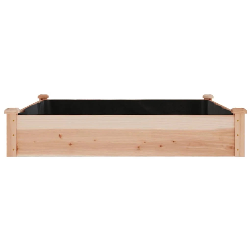 Fioriera rialzata per piante fiori patio giardino rivestimento 120 x 120 x 25 cm legno massello di abete marrone 02_0039831