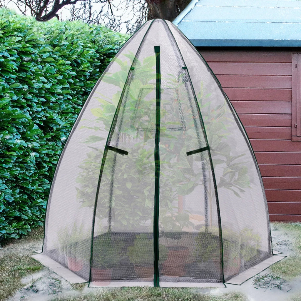 IDMarket - Serra invernale per balconi e terrazze, a forma di cupola con copertura a maxi bolle di calore 160 x 160 x 180 cm