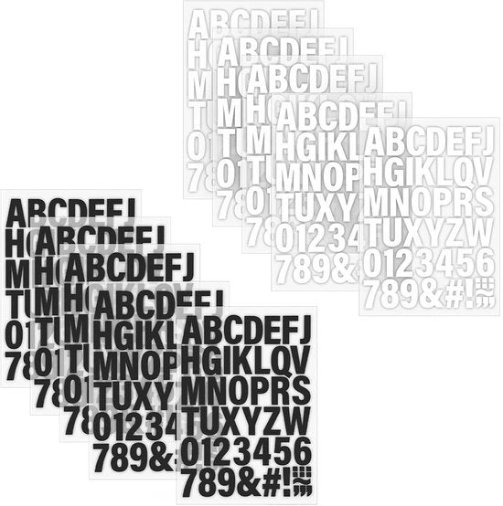 Lettere/Symboli Autoadesivi per Tessuti - 215 Pezzi - A-Z/0-9 - Vinile/Poliuretano - Per Tessuti/Abbigliamento/T-Shirt - Lettere per Tessuti