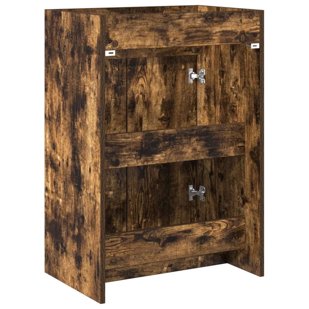 Mobiletto da Bagno Sotto Lavabo Rovere Fumo 56 x 37,5 x 81 cm