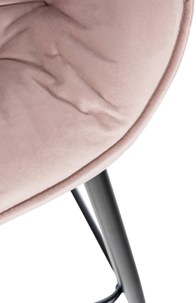 Sgabello da bar Gibson in velluto altezza seduta 76 cm rosa