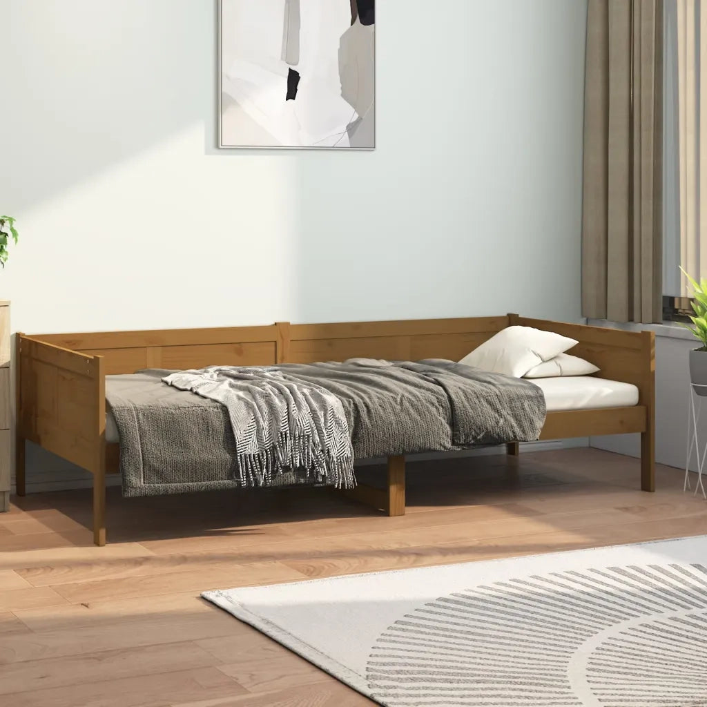 Letto singolo | Letto per adulti | Dormeuse Ambra in Legno Massello di Pino 90x190 cm