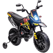Motocicletta Elettrica per Bambini con Ruote di Supporto e Luci LED ¨C zephmum ¨C Giallo