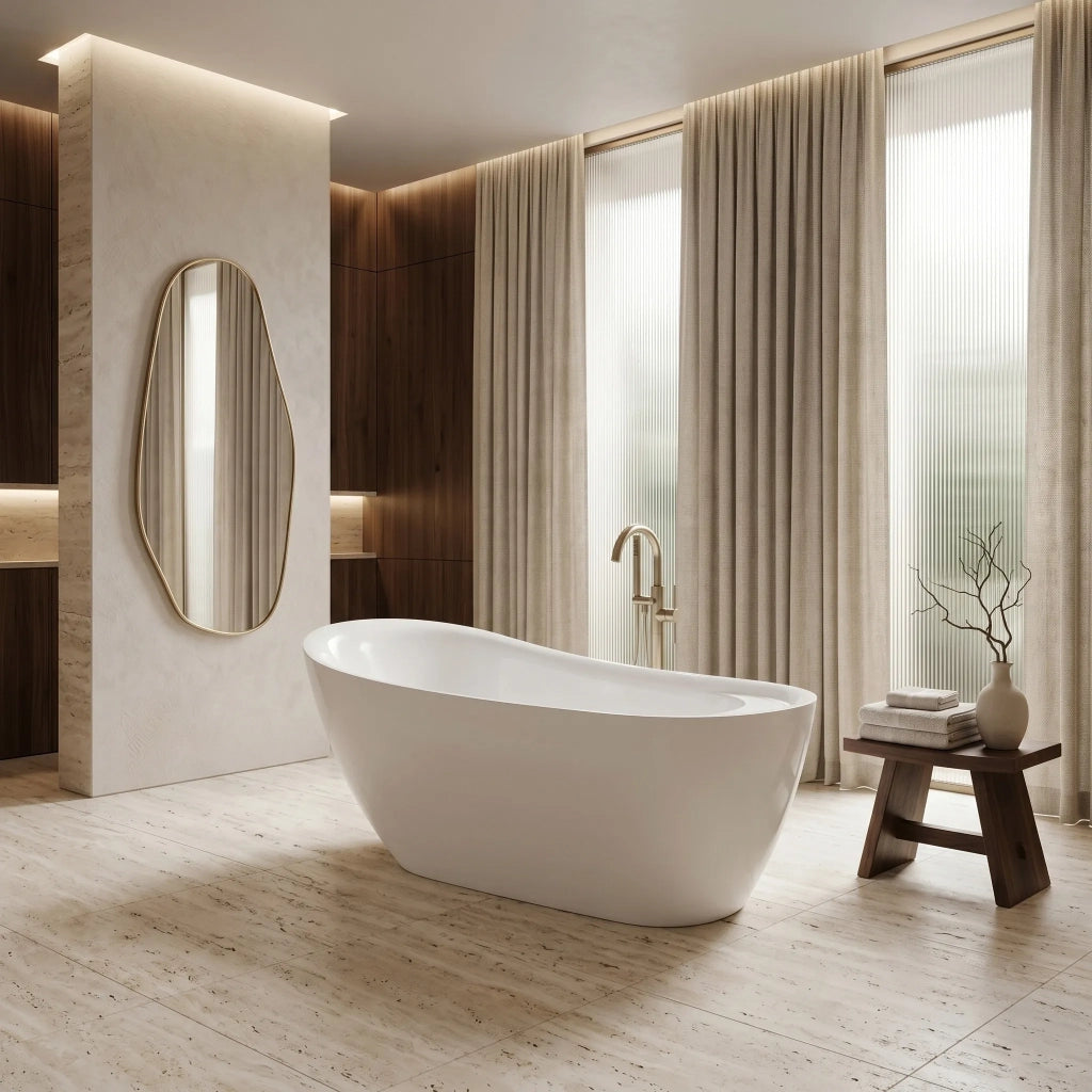 Vasca Da Bagno Freestanding Rea Orte 170 Copritappo nero