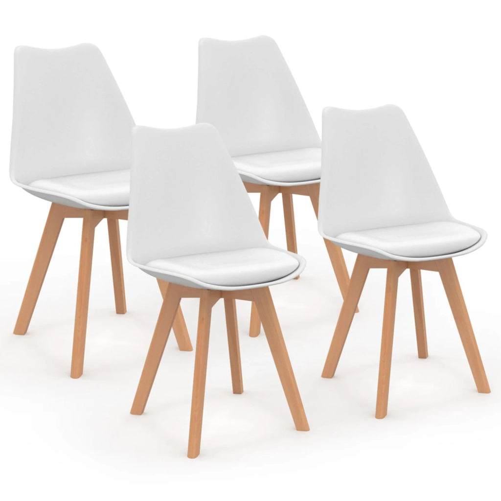 IDMarket - Set di 4 sedie da pranzo bianche SARA