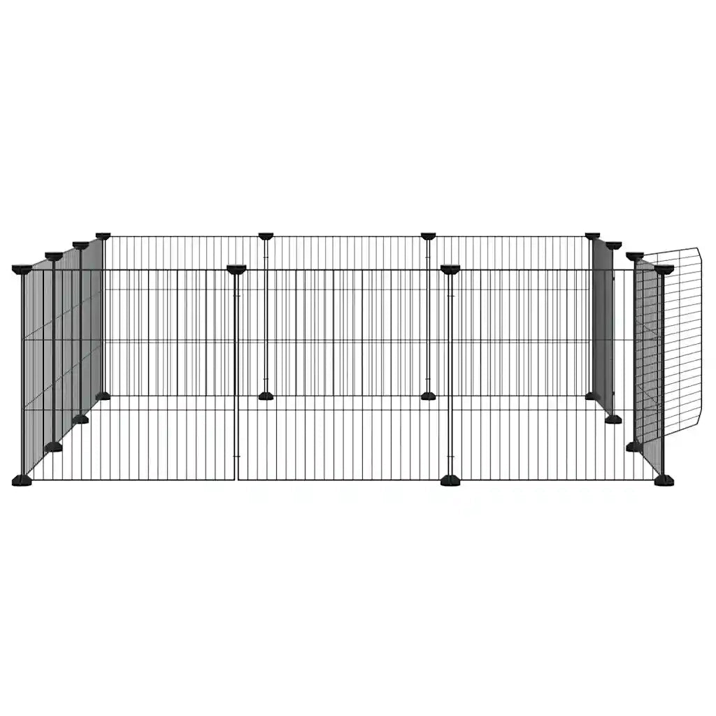 Gabbia per Animali 12 Pannelli con Porta Nero 35x35 cm Acciaio cod mxl 53723