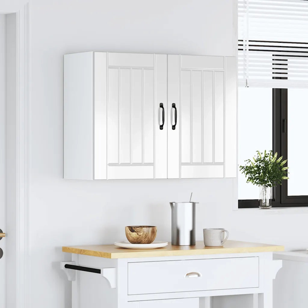 vidaXL Pensile da Cucina Lucca Bianco Lucido in Legno Multistrato