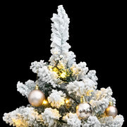 Albero Natale Incernierato con 150 LED e Palline 150 cm 3210098