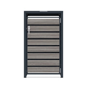 Copribidone Singolo 240 L Acciaio Zincato Antracite Effetto Legno Grigio