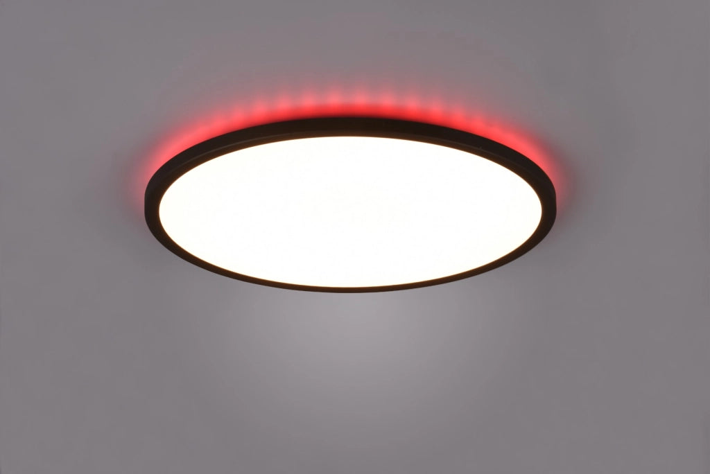 Plafoniera LED tonda 40cm 30W RGB con telecomando nera