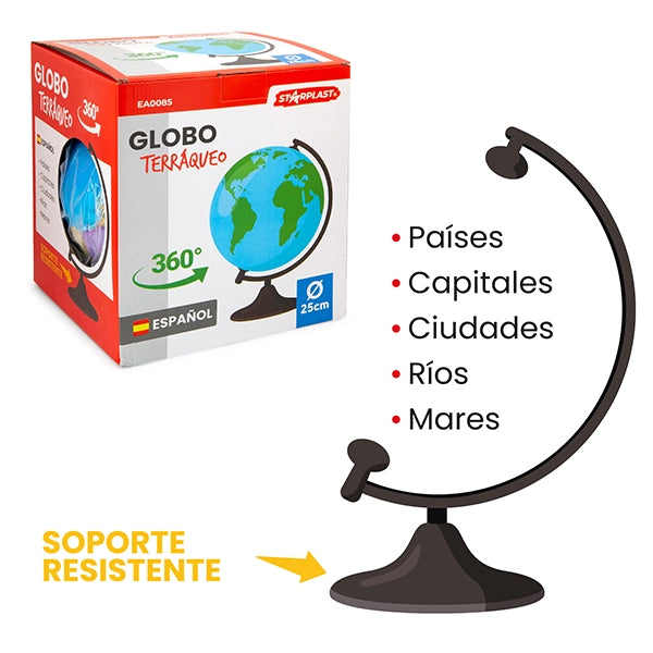 Mappamondo Girevole Educativo ¨C Xylo ¨C Globo Terrestre per Studio Geografia Bambini