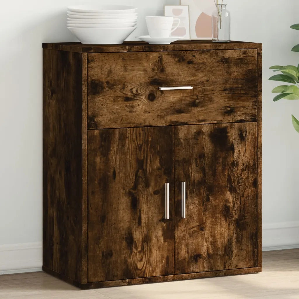 Credenza | Madia | Buffet da pranzo | Armadio da pranzo Rovere Fumo 60x31x70 cm in Legno Multistrato
