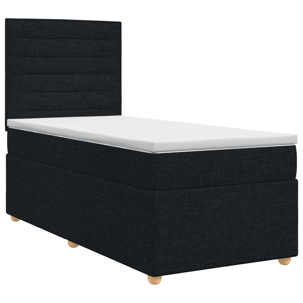 Letto box spring con materasso Nero 80 x 200 cm Tessuto 3453748
