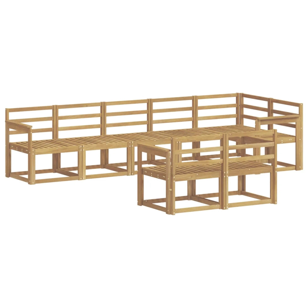 Set di divani da esterno 8 pcs Bianco Legno di Acacia Massello 3387793