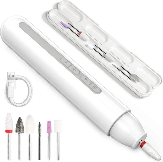 Set di manicure - Set di viti per unghie elettrico a batteria - Set di borchie per manicure elettrico - 6 accessori multifunzionali - 6 velocità motore rotazione veloce (8500-13000 giri al minuto) AG-1738