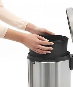 Brabantia 112041 NewIcon Pattumiera a Pedale 12 L Acciaio Inox Matt Steel Fingerprint Proof