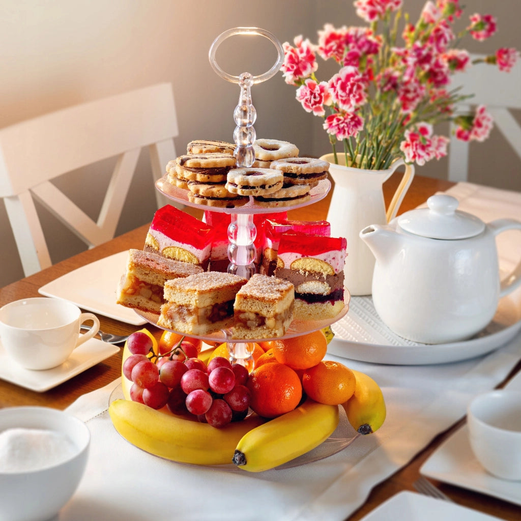 Alzata per torta di frutta grande KADAX a 3 livelli, rotonda