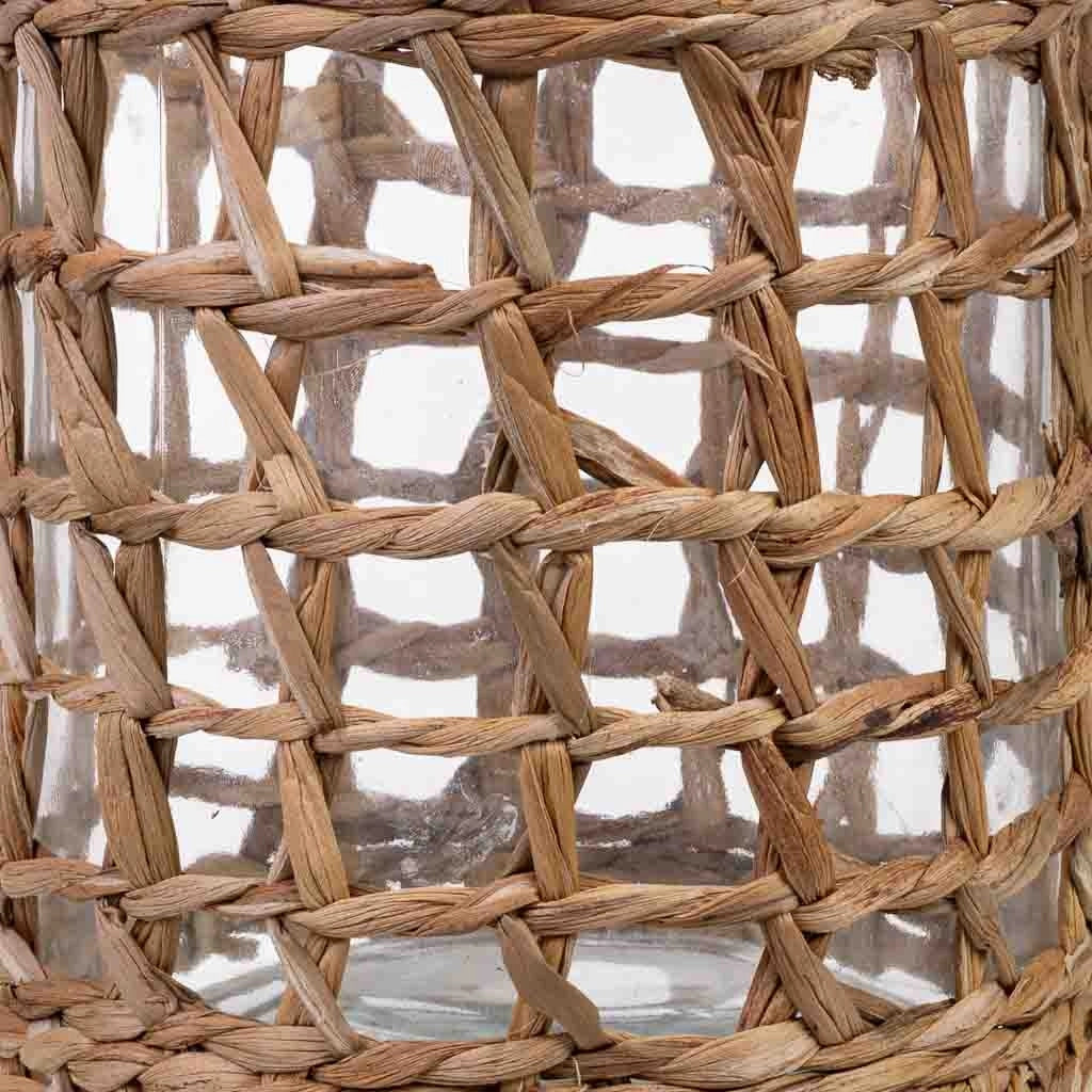 Vaso in vetro rivestito in fibre naturali D16x25h cm