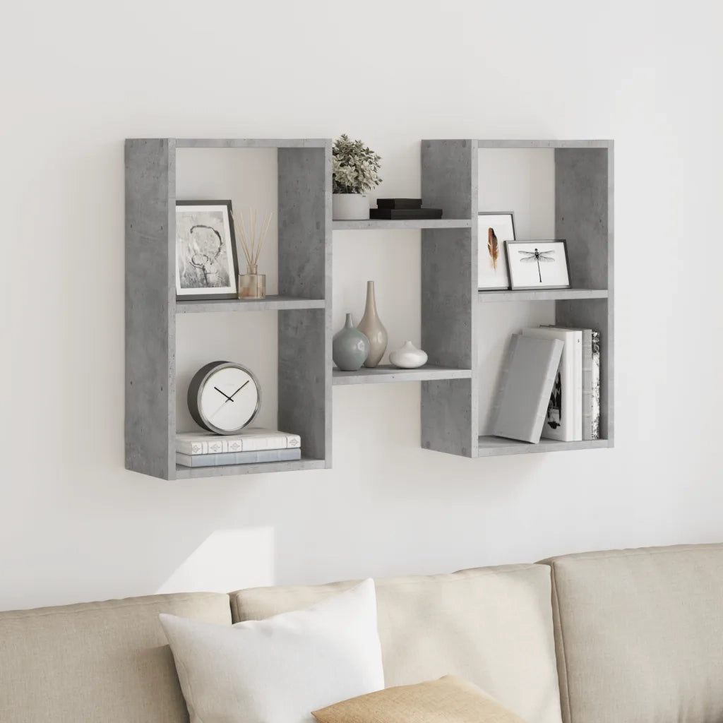 Scaffale a Muro Grigio Cemento 96x18x60 cm in Truciolato 853230
