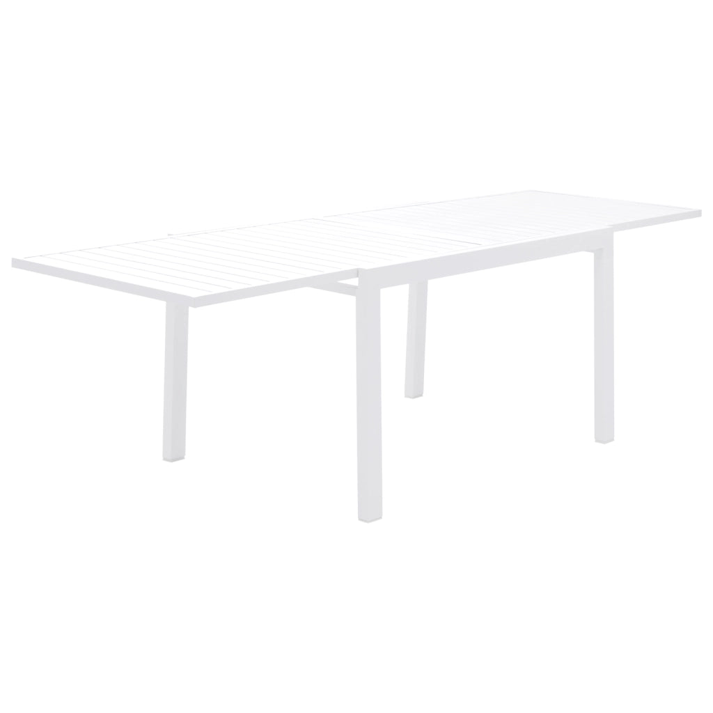 Set di mobili da giardino allungabili VENEZIA 132/264 in alluminio bianco - 10 posti a sedere