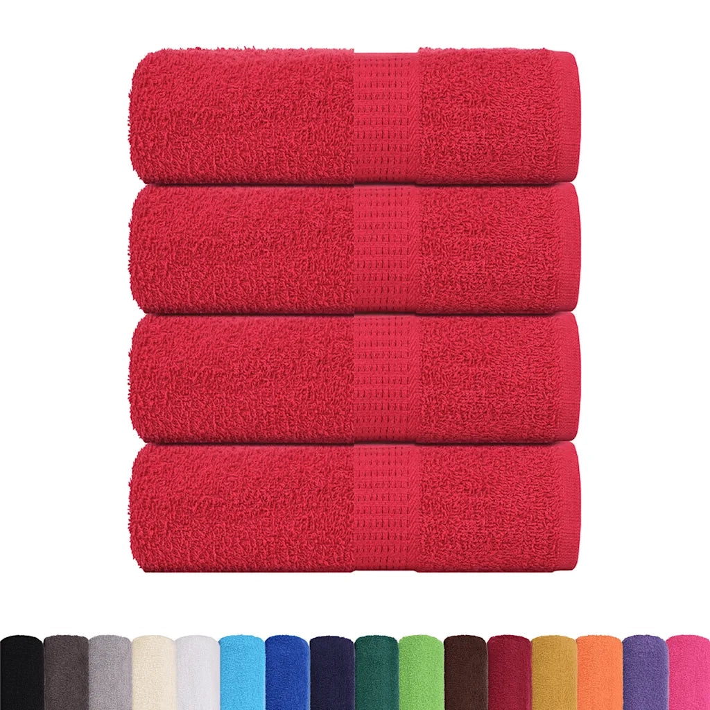 vidaXL Asciugamani Ospiti 4 pz Rossi 30x50 cm 360 g/m² 100% Cotone