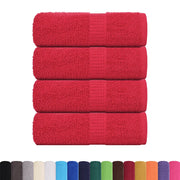 vidaXL Asciugamani Ospiti 4 pz Rossi 30x50 cm 360 g/m² 100% Cotone